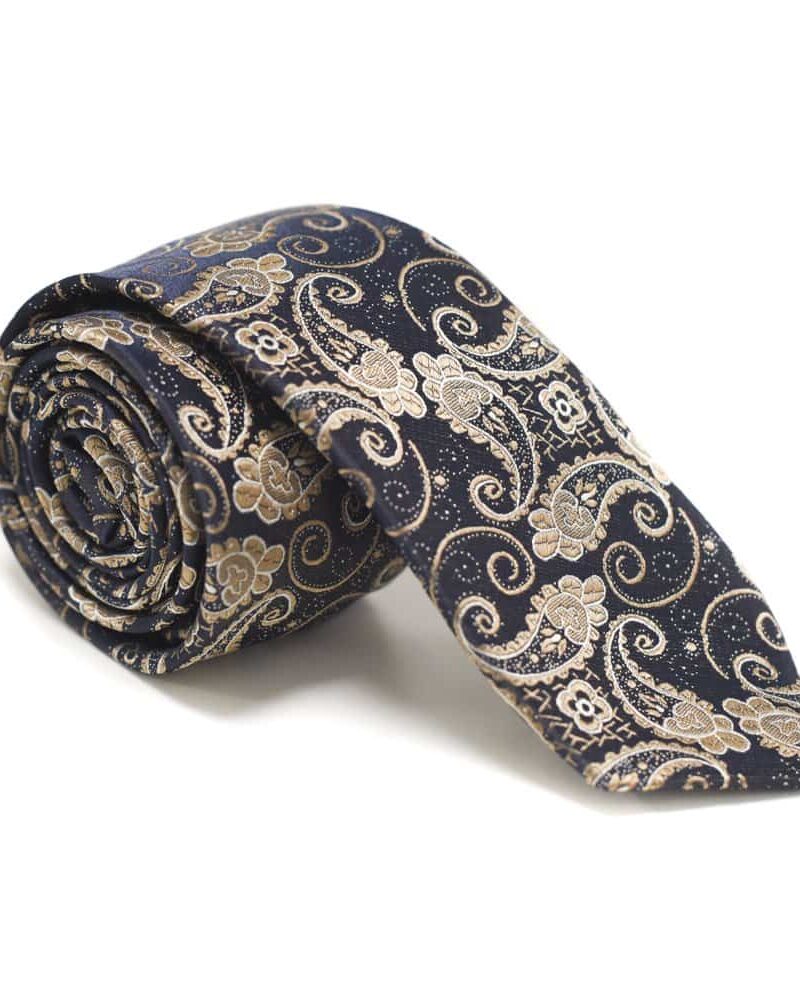 Detaljefyldt-slips-brun-med-motiv3