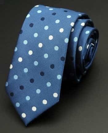 Støvet blå slips med prikker 5