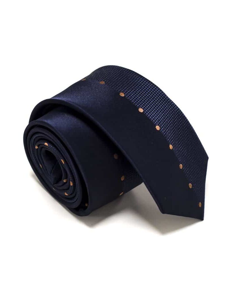 Marineblå-slips-med-bronze-prikker-langs-midten3