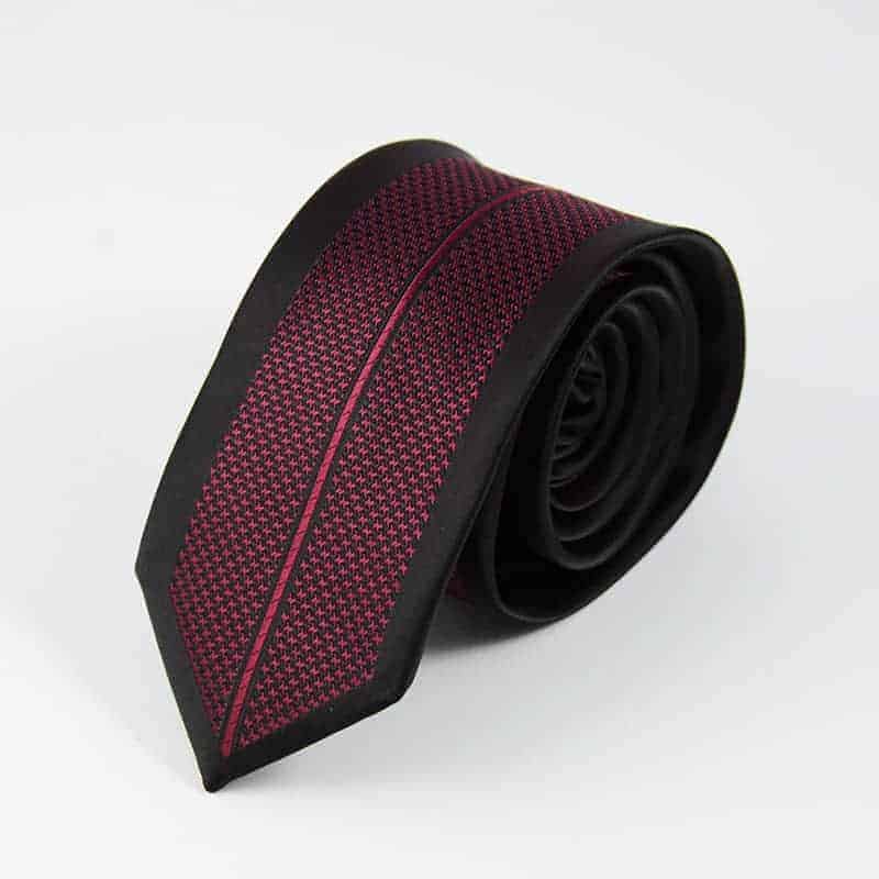 Mønstret slips sort og rødt 5