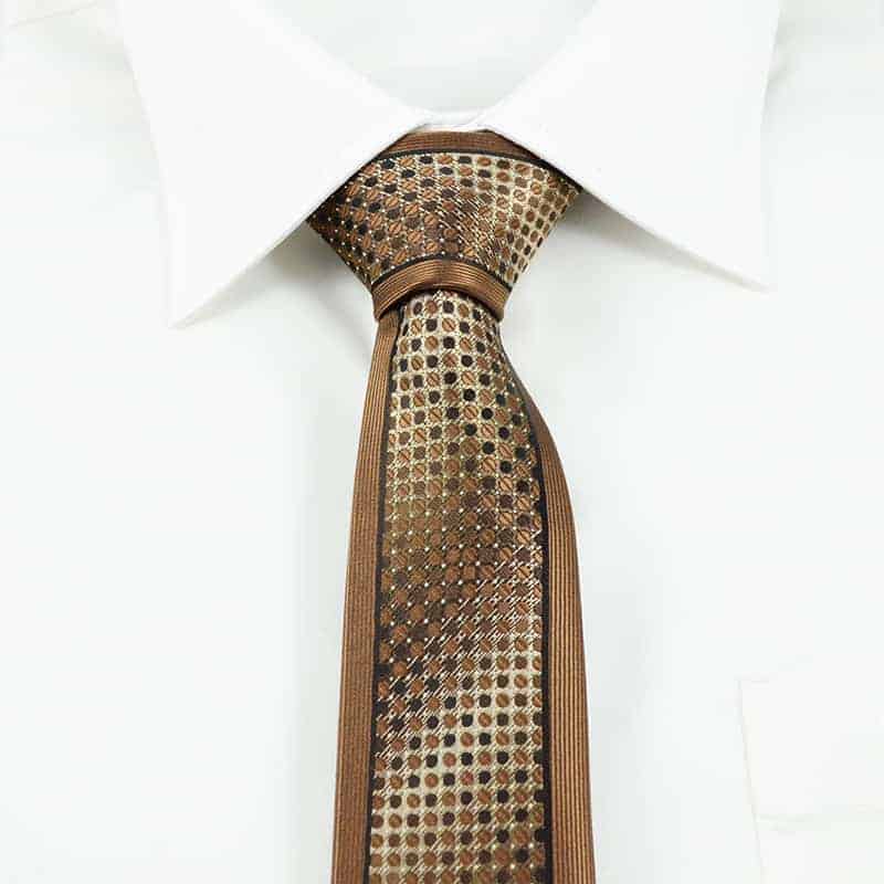 Prikket slips brunt og guld 6