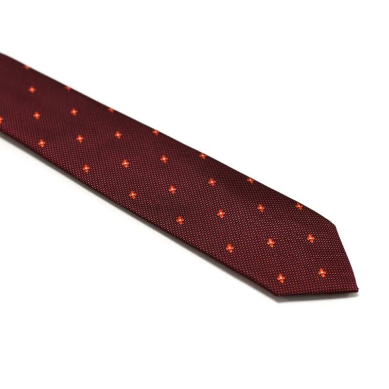 Rødt-slips-med-små-stjerne-prikker1