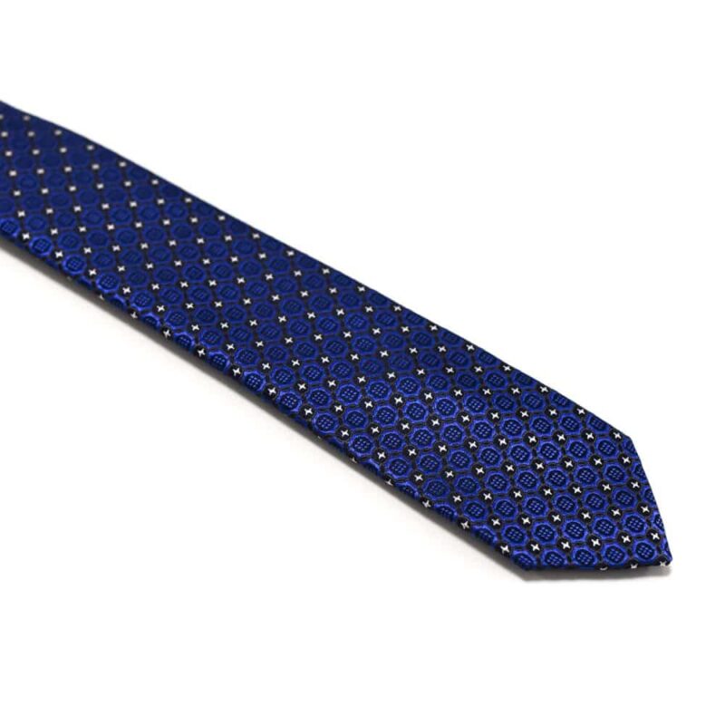 Royalblå-slips-med-struktur-og-små-stjerne-prikker1