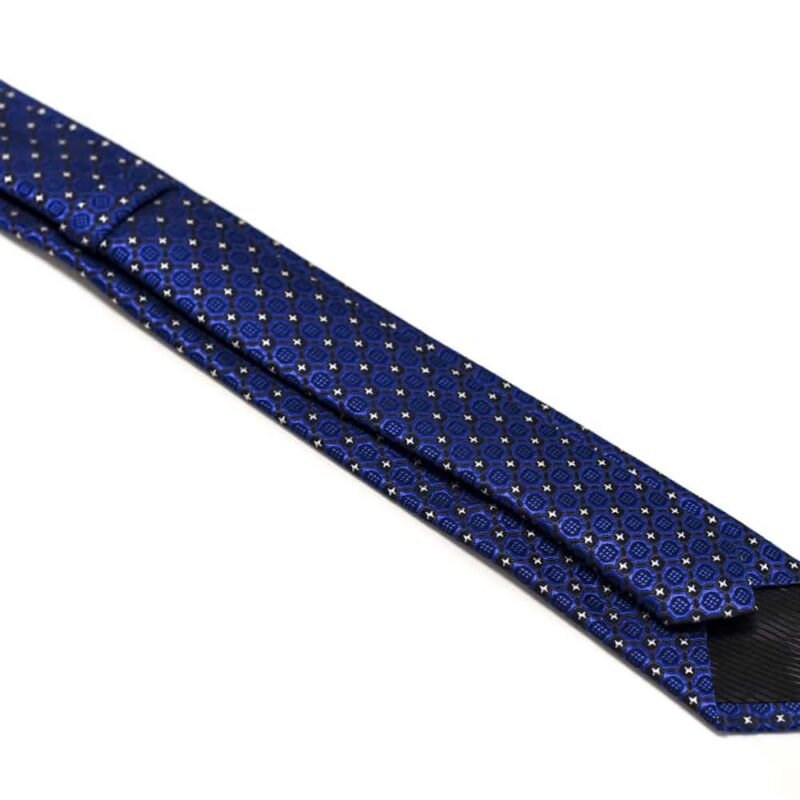 Royalblå-slips-med-struktur-og-små-stjerne-prikker2