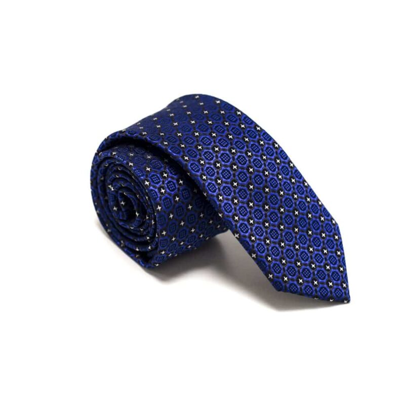 Royalblå-slips-med-struktur-og-små-stjerne-prikker3