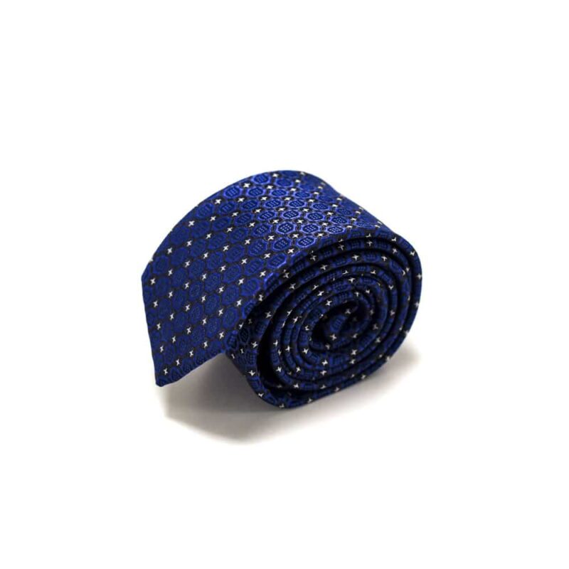 Royalblå-slips-med-struktur-og-små-stjerne-prikker4