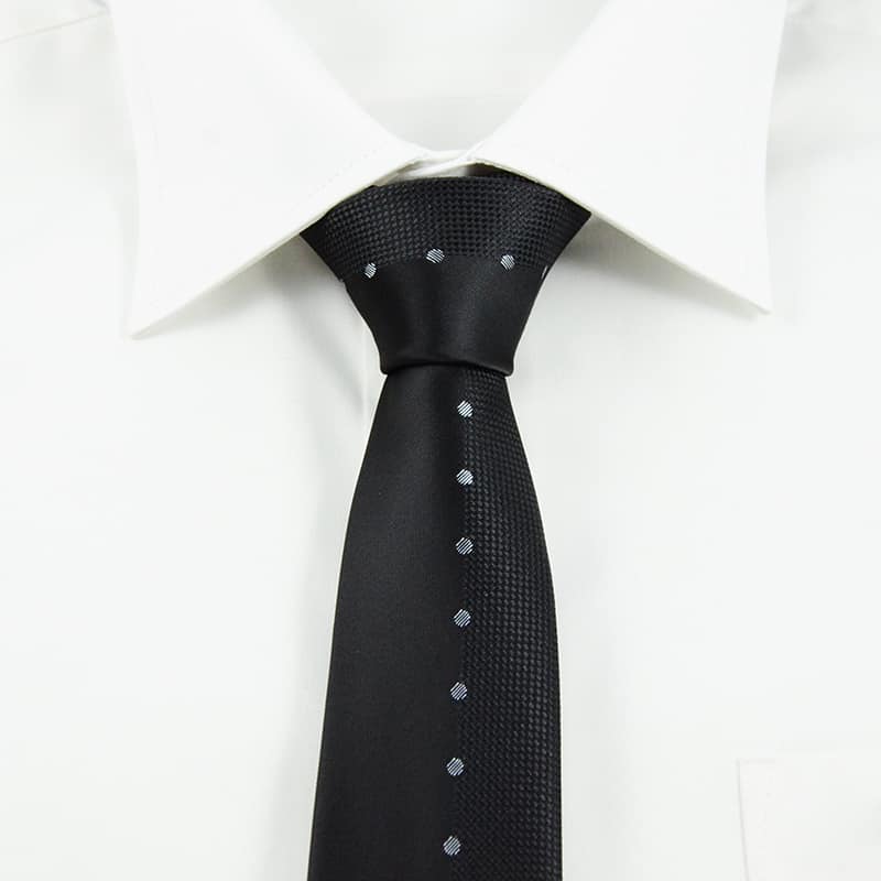 Sort sølvprikket slips 6