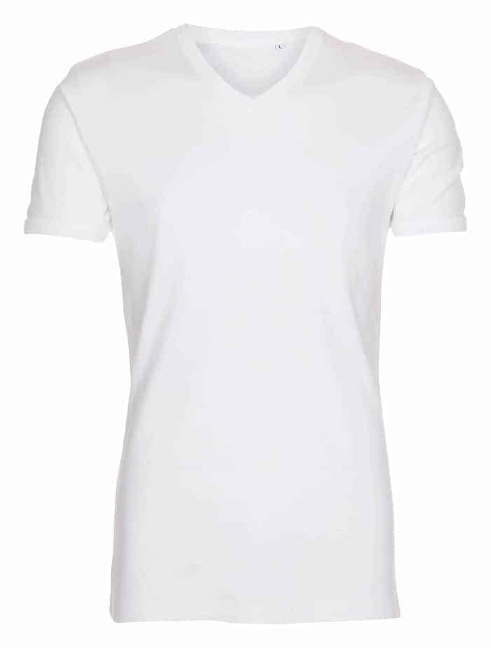 T-shirt-classic-v-neck-hvid