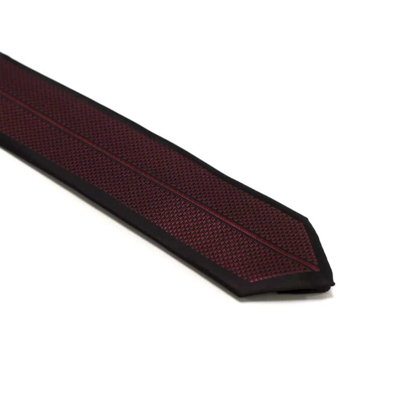 Mønstret slips sort og rødt 2