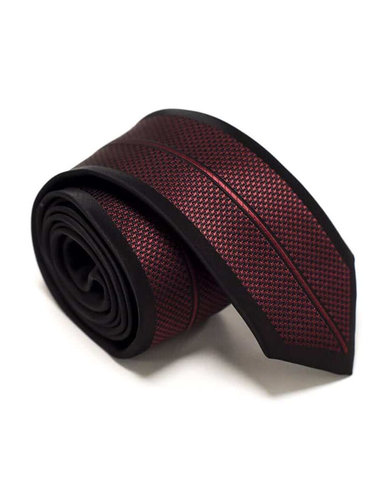Mønstret slips sort og rødt