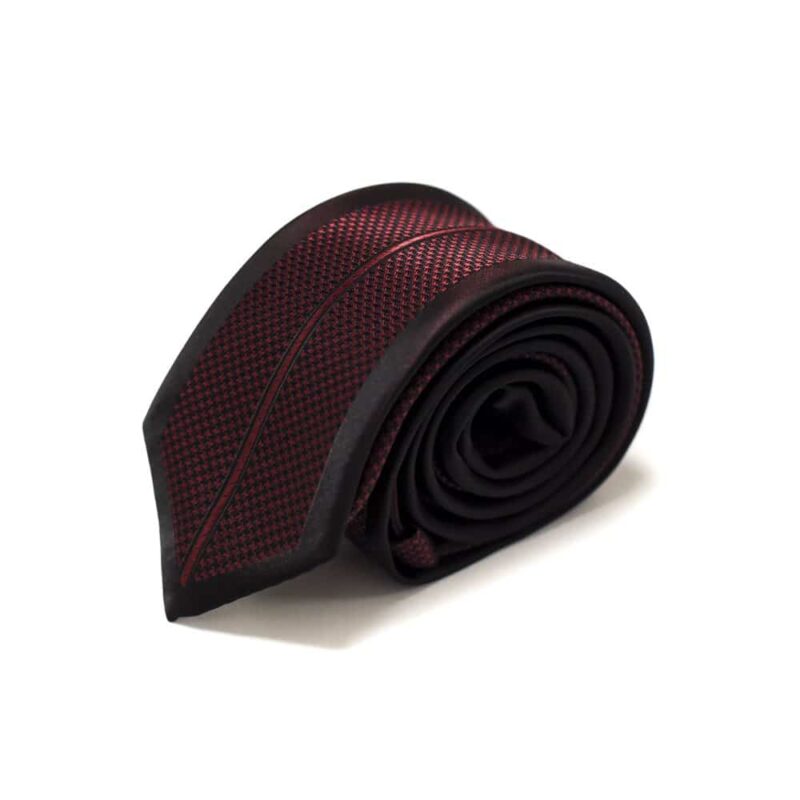 Mønstret slips sort og rødt 4
