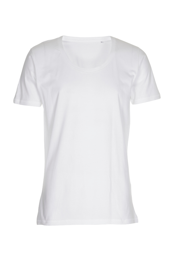 Basic T-shirt Deep Cut Hvid 1