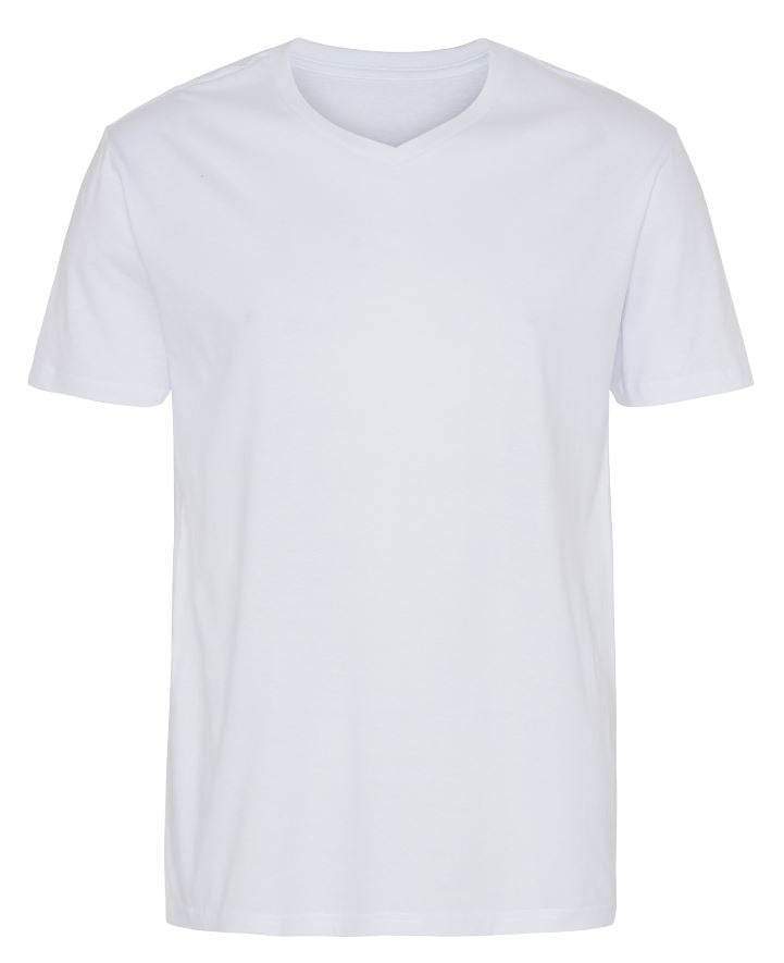 Basic T Shirt V Neck Hvid