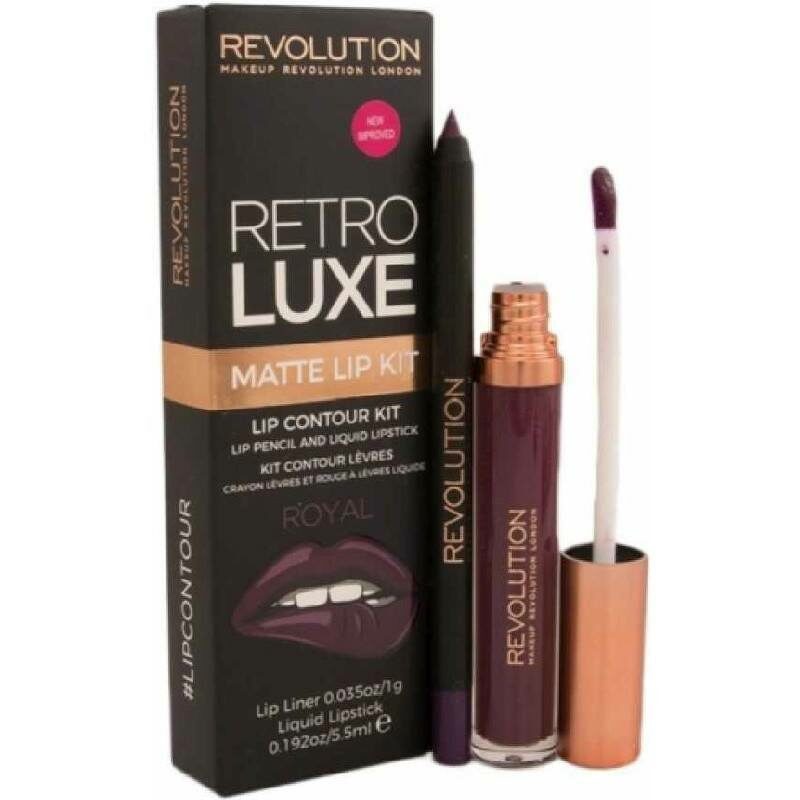 Makeup Revolution Retro Luxe Matte Lip Kit ROYAL 1