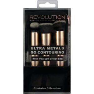 Makeup Revolution Ultra Metals Go Conturing 3 Brushes With Free Soft Effect Bag