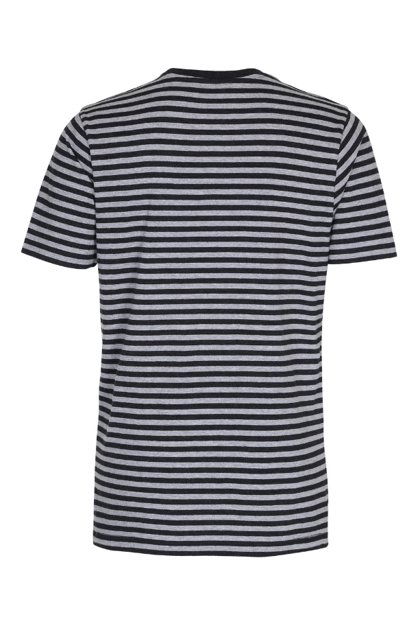 Stribet t-shirt lysegrå/navy 2
