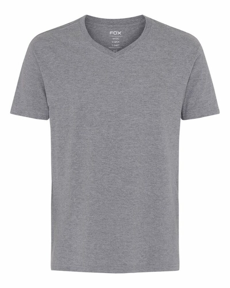 Basic T-shirt V-neck Grå
