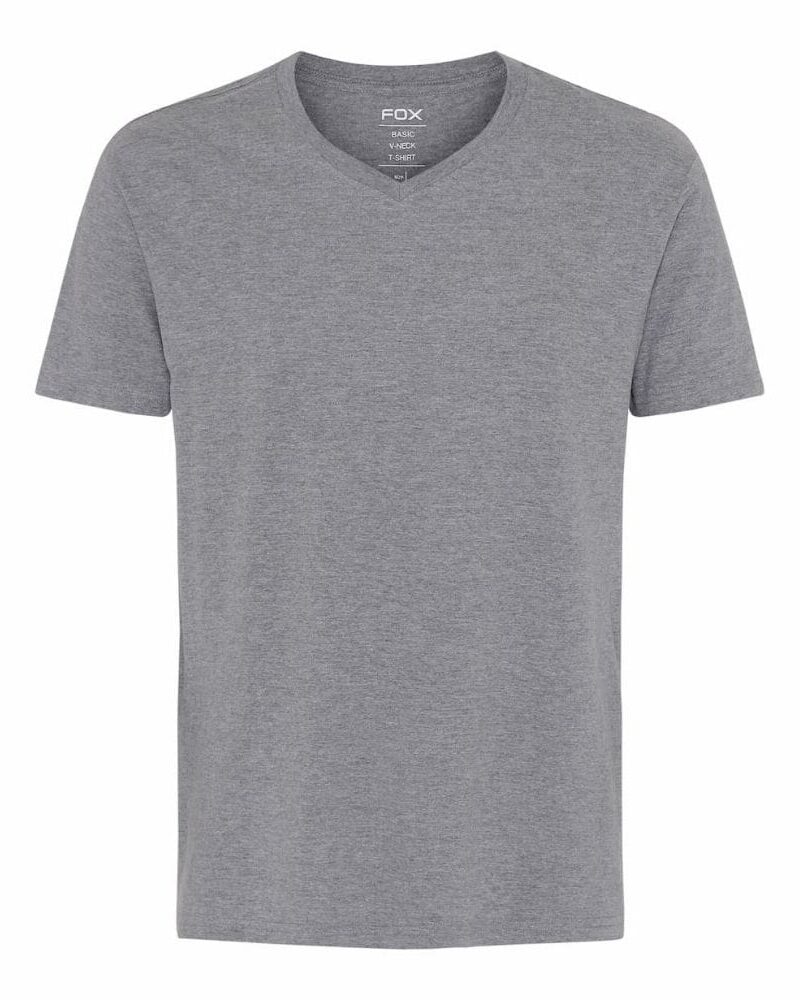 Basic T-shirt V-neck Grå