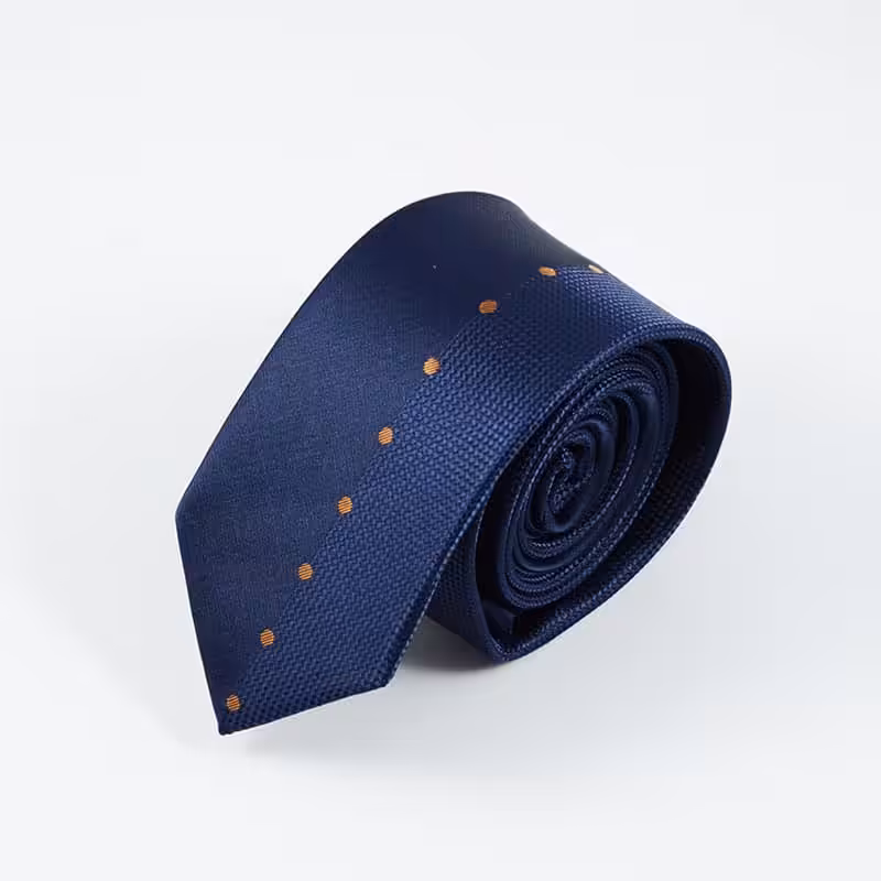 Blåt Slips Med Orange Prikker Blåt Slips Med Orange Prikker