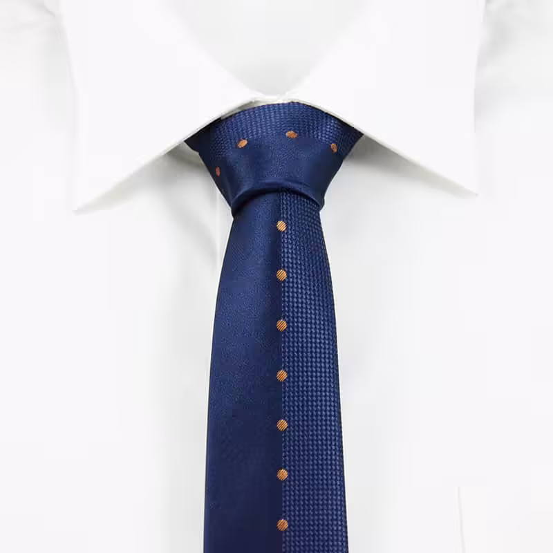 Blåt Slips Med Orange Prikker Blåt Slips Med Orange Prikker
