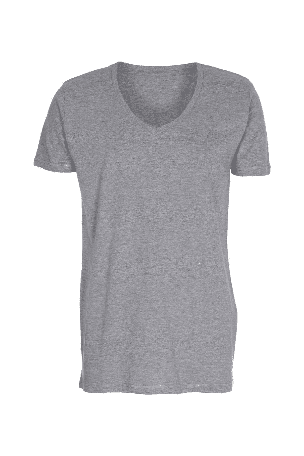 Basic T-shirt Deep Cut Lysegrå