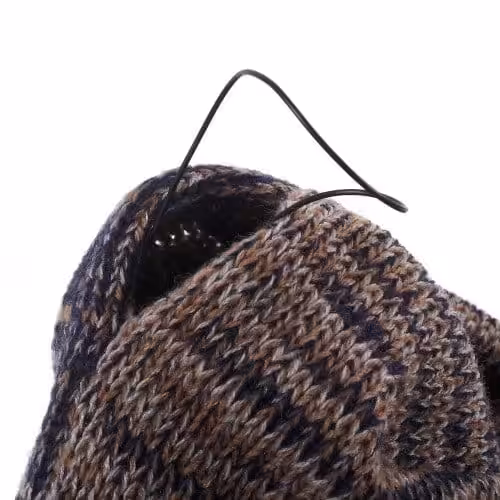 Bluetooth Hovedtelefon Vintervarm Twill Hat Med Mikrofon - Blå / Brun / Hvid
