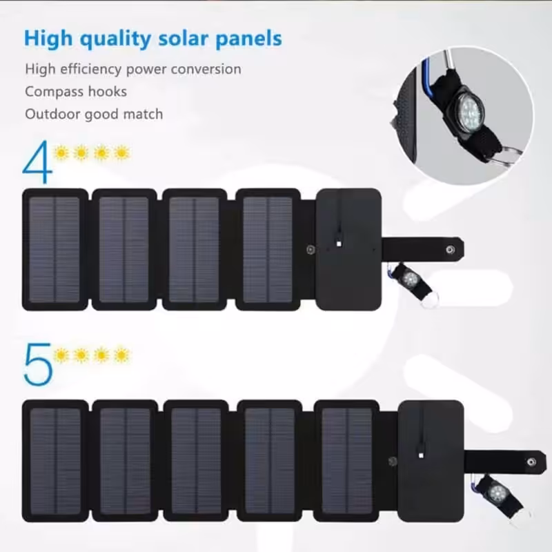 Foldbart Solpanel 7,5w – Sort