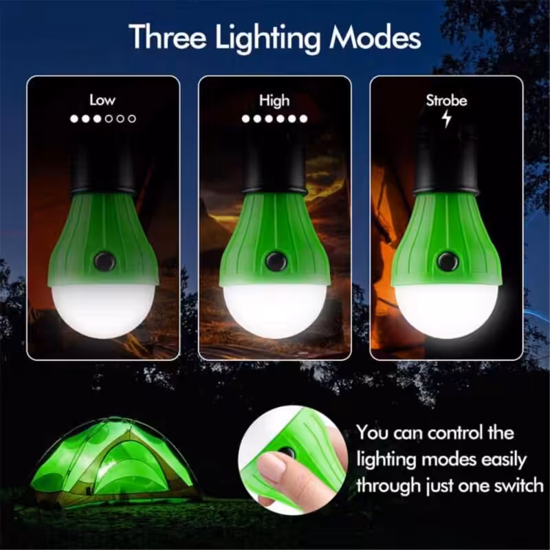 Led Teltlampe Med Klipskrog - Sort