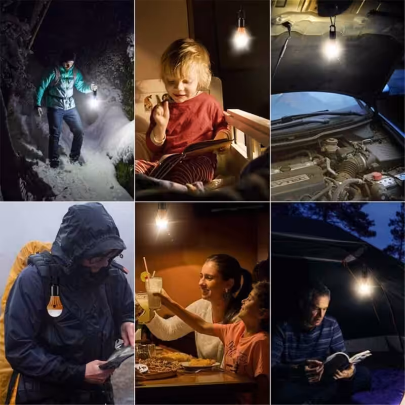 Led Teltlampe Med Klipskrog - Sort