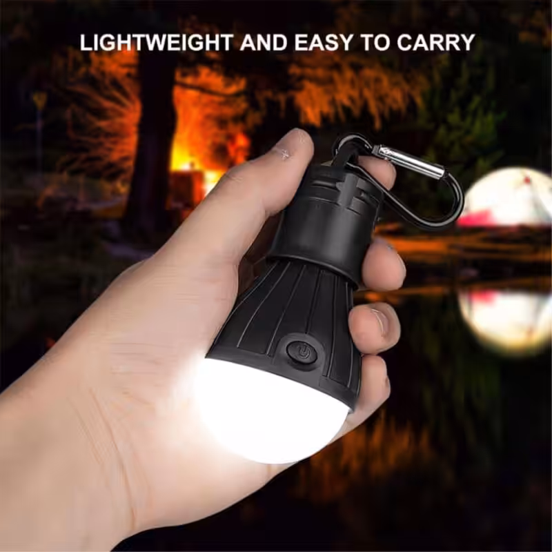 Led Teltlampe Med Klipskrog - Sort