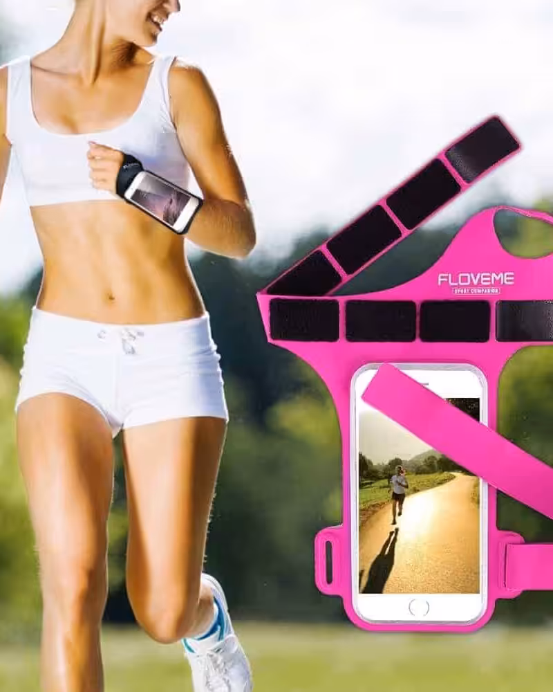 Iphone 7/6/6s - Sportsarmbånd Holder Med Tommelfinger Ring - Rosa